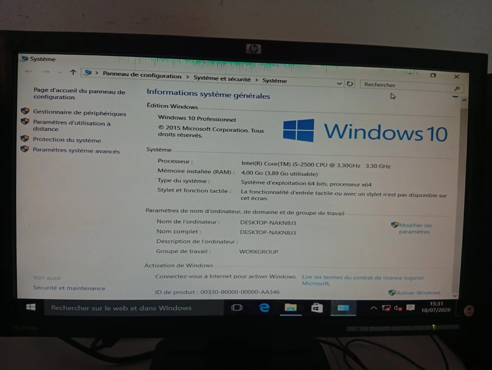 PC COMPLET I5- 2éme de la Marque HP